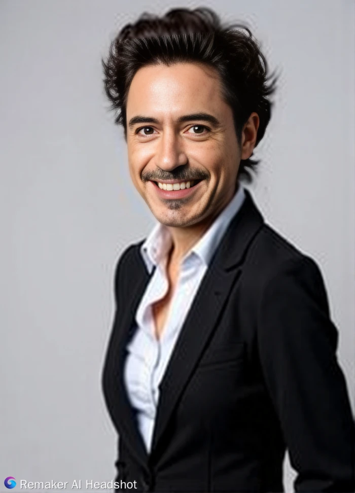 Remaker AI LinkedIn-style professional headshot output generated from the test input