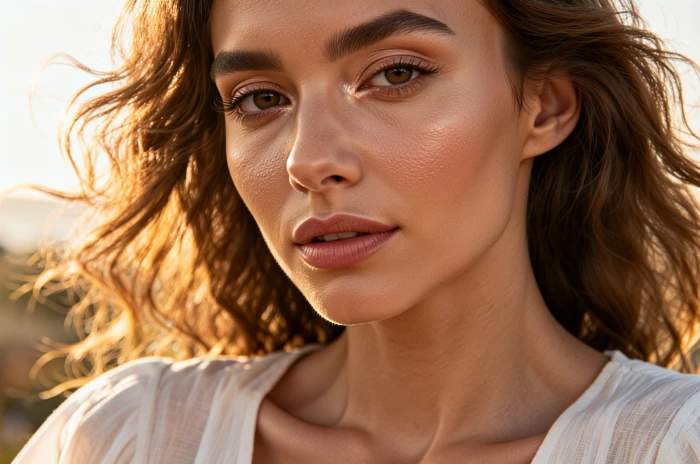 Clipfly.ai generated portrait output showing young woman in golden hour lighting with cinematic quality validating text-to-image workflow end-to-end from detailed prompt