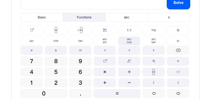 QuestionAI integrated calculator tool showing mathematical operations interface for general calculation needs alongside AI-powered math solver complementary utility for student workflows