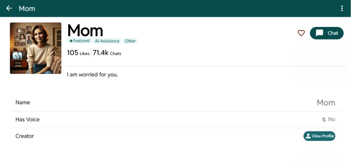 ChatFAI persona created successfully on an unverified account without requiring email verification