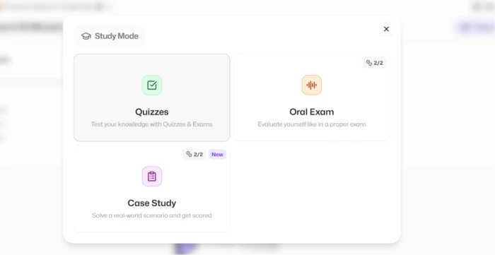Flashka.ai quizzes tab exposing additional study modality beyond flashcards supporting testing preparation and knowledge assessment workflow modes