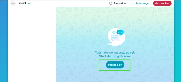 Mirami.chat messenger chat dashboard exposing profile selection interface with platform disclosure that starting chat requires diamond balance for user initiated conversations