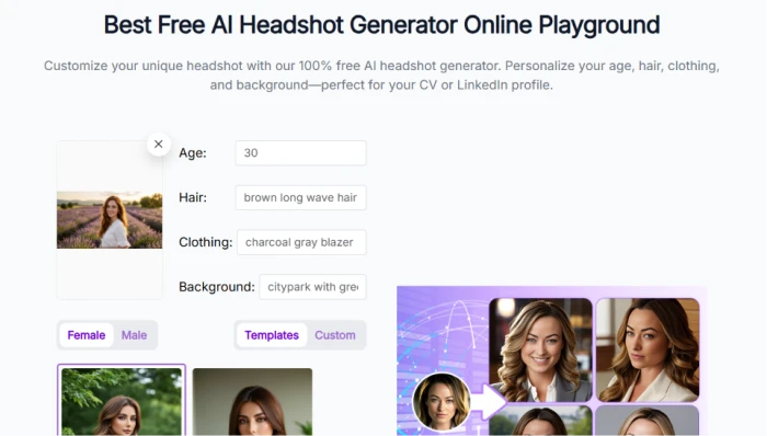 Pixnova.ai generated headshot result showing portrait output from AI generator workflow demonstrating professional headshot capability for user profile and business use cases