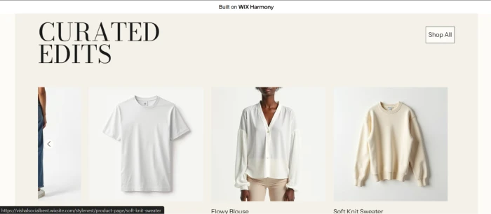 Wix published StyleNest online clothing store website live on Wix subdomain without custom domain requirement showing fully functional ecommerce presence accessible to visitors