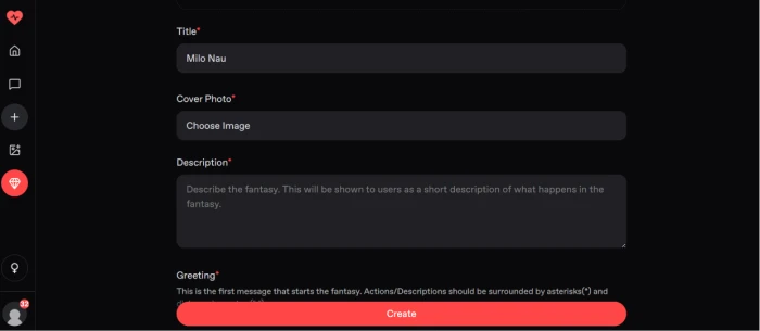 Nectar.ai character creation dashboard exposing customization interface for building virtual companion including body type facial features personality traits interests hobbies backstory scenario and appearance controls across 350 plus customization options with categorization for girls guys and anime persona types