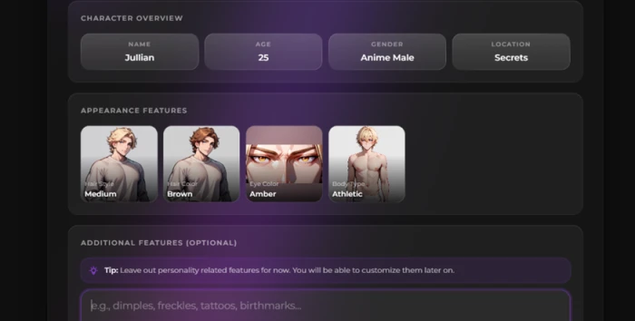 Secrets AI character review screen where preview cards show art that does not match the labels beneath them