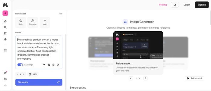 The same session open inside the Magnific interface after generating, confirming the Freepik to Magnific rebrand