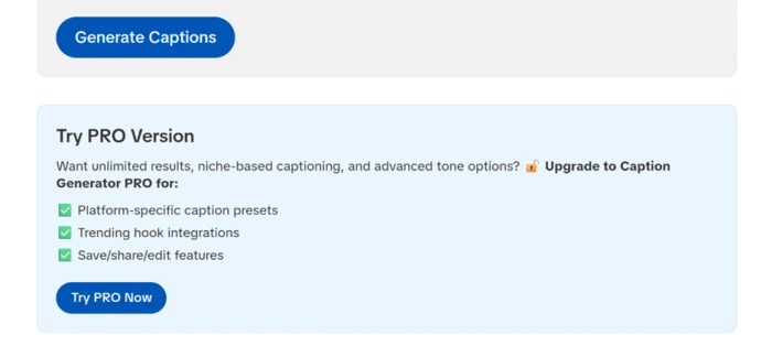SmartPostly upgrade prompt showing advanced tone options and the in-tool editing controls reserved for the paid plan