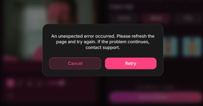 MyIMG generic error reading An unexpected error occurred, please refresh the page and try again
