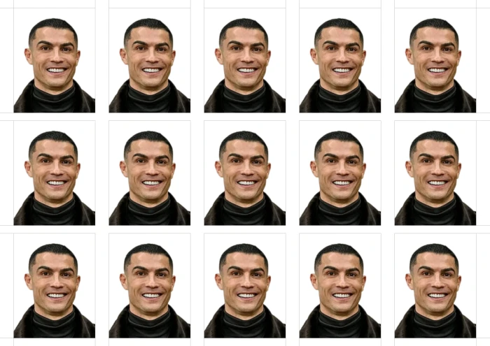 Test output: passport-format cropped image generated by the tool