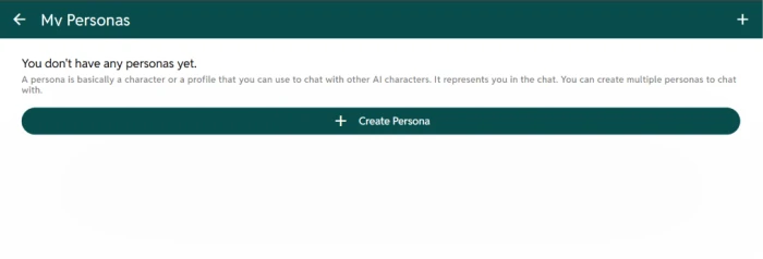 ChatFAI personas tool for defining a user persona to roleplay as